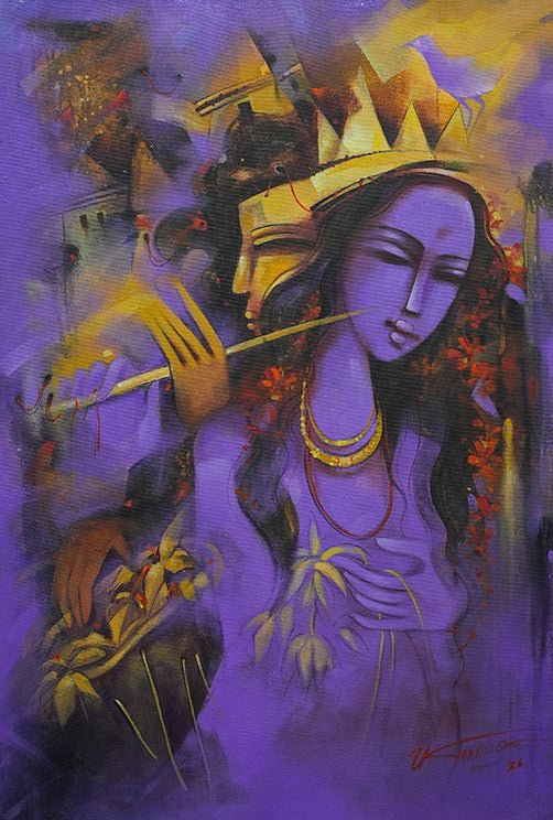 VIOLET DEVOTION OF RADHA - Jharokha